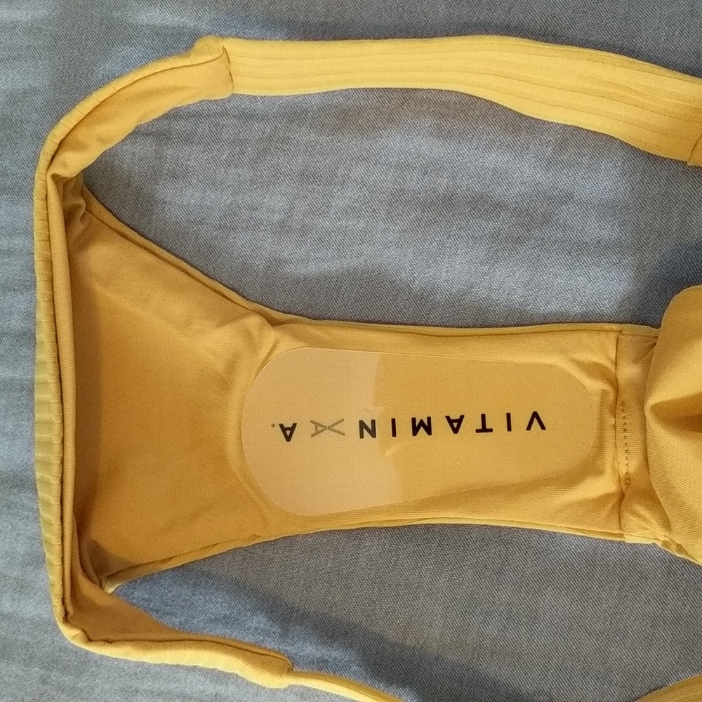 Vitamin A Moss Triangle Bikini Top Carmen Bottom Marigold - Picture 7 of 9